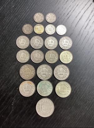 Schweiz - Lot von 21 Silbermünzen 1906 - 1964 * von "sehr schön bis unzirkuliert"