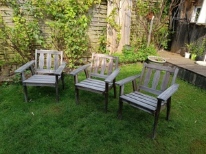3 Holzstühle für den Garten