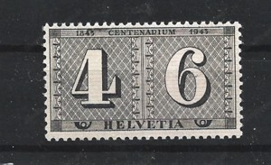 1943 Schweiz 100 j. Schw. Postmarke **-postfrisch Mit Gummi SBK 258