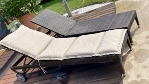 Poolliege aus Polyrattan Topzustand Bild 2