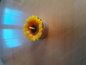 Hohlglas mit Sonnenblumenkerzen Bild 4