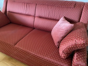 Edles rotes Schlafsofa   Sofabett   Ausziehcouch