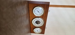 Vintage Hygrometer & Thermometer aus Holz