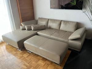 schöne Echtleder Couch