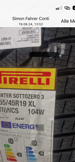 4 Stk Pirelli Winter SottoZero 3 255 45 R19 104W XL Elect, PNCS, T1 Bild 2