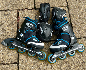 k2 inlineskates Kinder 32-37 inkl Schutzausrüstung