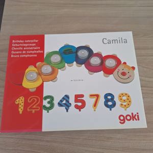 Goki  Geburtstagsraupe Camila, bunt, mit Zahlen 1-9