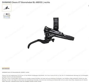 SHIMANO Deore XT Bremshebel BL-M8100 | rechts u. links