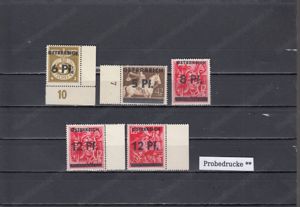 Briefmarken Österreich 1945 Probedrucke Postfrisch 