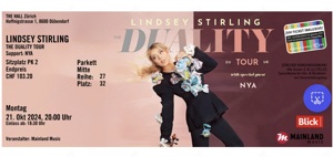 2 Tickets Lindsey Stirling Zürich