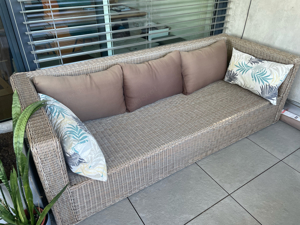 Echtes Rattan Sofa Garten Balkon