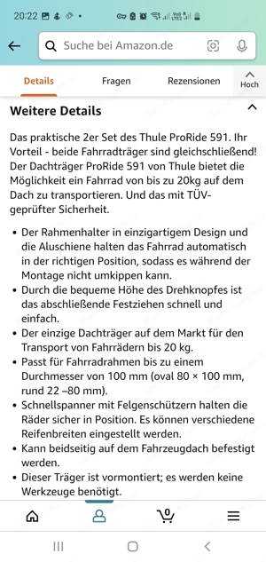 Thule ProRide 591 Dach-Fahrradträger, 2er-Set Bild 6