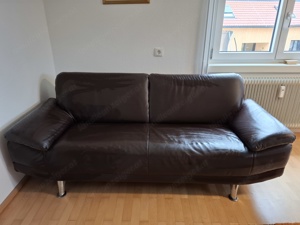 ZU VERSCHENKEN     -     Nur H E U T E braune Ledercouch 2 Sitzer   -  Schnäppchen