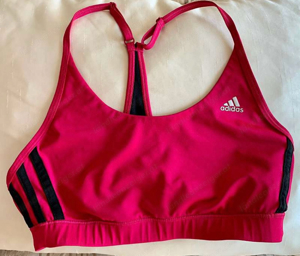 Adidas Essentials Climalite Sport-BH S M 36 38 Reversible Rosa Schwarz Damen BH Trägertop Dessous Bild 4