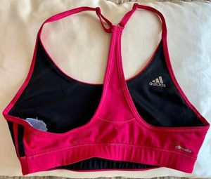 Adidas Essentials Climalite Sport-BH S M 36 38 Reversible Rosa Schwarz Damen BH Trägertop Dessous Bild 8