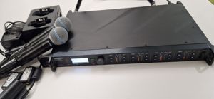 Shure ULXD4Q K51 kabelloser Empfänger, 2x Shure ULXD2S58, 2x ErsatzschlägerDock St