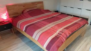 Doppelbett Vollholz Wildbuche inkl. Lattenrost 