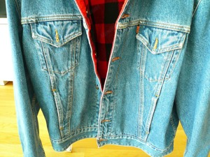 Winterjacke Original Levis Jeans Vintage Wendejacke blau rot * Neuwertig * Bild 4