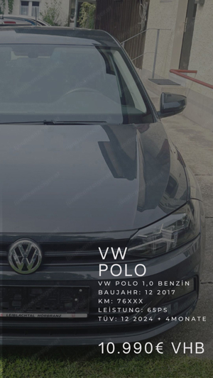 VW POLO 2017 1.0 Benzin