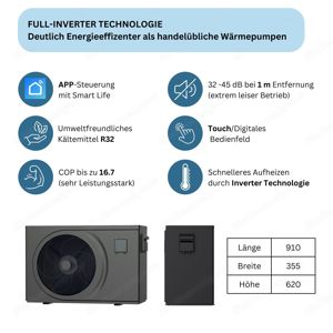 Full-Inverter Wärmepumpe für Whirlpools, 7 kW, sofort Verfühbar Bild 2