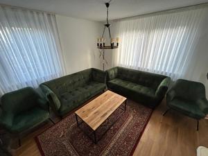 Modernes Velour Sofa Set Dunkelgrün