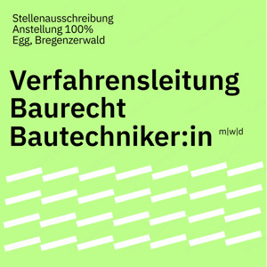 Verfahrensleitung Baurecht | Bautechniker:in