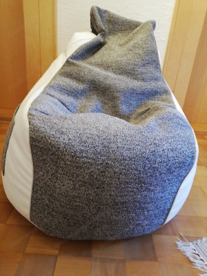 Sitzsack Pesaro lederlook weiß Bild 1