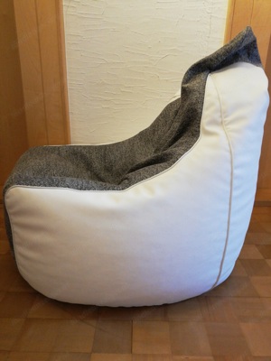 Sitzsack Pesaro lederlook weiß Bild 3