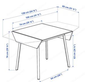 Klapptisch, Bambus weiß, 74 106 138x80 cm Bild 6