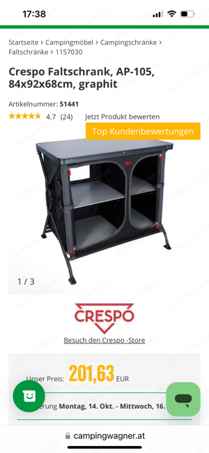 Crespo Outdoorschrank, Faltschrank