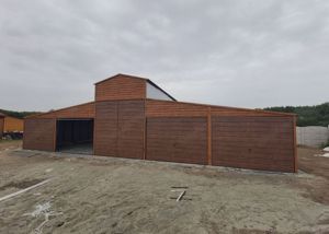 15m x 6m Blechgarage in Eichenholzoptik, Geräthaus, Versteck, Lager, Transport, Montage inklusiv Bild 8