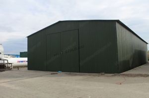 20m x 8m Blechgarage in grüner Farbe, Geräthaus, Versteck, Lager, Transport Montage inklusiv