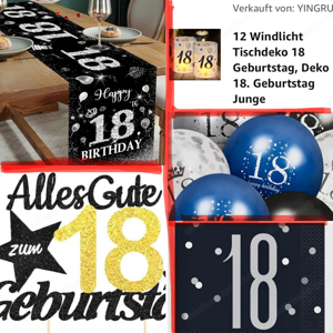 Tischdeko zum 18. Geburtstag