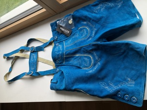 Blaue Lederhose (nie getragen)