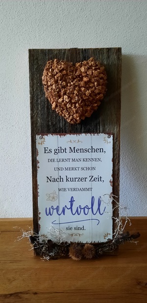 Altholzdekoration mit Spruch Bild 2