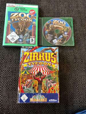 3 PC Cd-Rom: Zoo Tycoon + Zirkus Tycoon