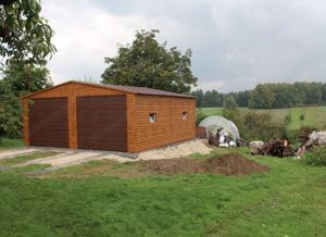 6x6m Blechgarage in Eichenholzoptik, Geräthaus, Versteck, Lager, Transport und Montage inklusiv Bild 2