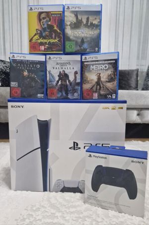 Sony Playstation 5 Slim disc Edition | 2 controller| 5 Games 