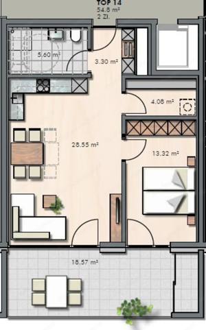 Möblierte Wohnung zu vermieten, ideal für 1-12 Monate Bild 4