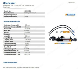 Hydraulischer Oberlenkter Kat.3 Bild 3