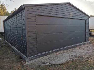 Blechgarage 6m x 6m, Farbe Grau, Geräthaus, Versteck, Lager, Transport, Montage inklusiv