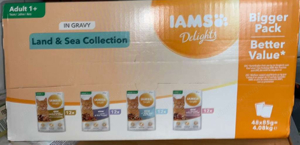 IAMS Delights Adult Land & Sea Mix Nassfutter (40 Stücke x85g) Bild 2