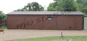 12m x 6m Blechgarage, Nussbaum, Geräthaus, Versteck, Lager, Transport, Montage inklusiv Bild 3