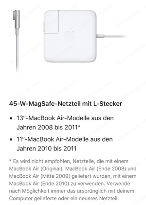 MacBook Ladekabel L-Stecker Bild 3