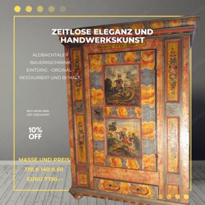 Antiker Aldbachtaler Bauernschrank   original, restauriert und handbemalt