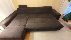 Sofa   Coach grau zum ausziehen (285cm x 196cm)