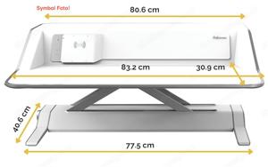 höhenverstellbarer Sitz-Steh Schreibtischaufsatz Lotus DX Marke Fellowes Bild 3