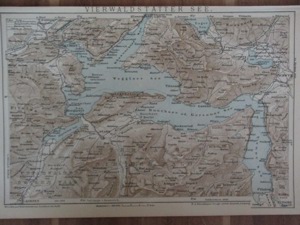 Vierwaldstätter-See historische Landkarte  Jahrgang 1900 Bild 2