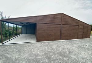 Garage 9m x 6m, Satteldach mit Trapezblech bedeckt, Walnuss, Geräthaus, Versteck, Lager, Transport Bild 3