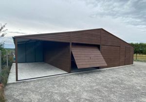 Garage 9m x 6m, Satteldach mit Trapezblech bedeckt, Walnuss, Geräthaus, Versteck, Lager, Transport Bild 2